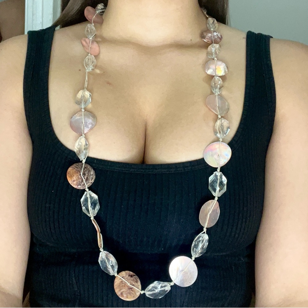 Vintage 80’s retro pink beaded necklace